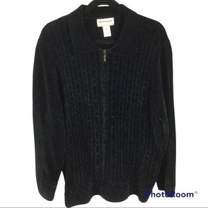 Alfred Dunner warm black zipper sweater